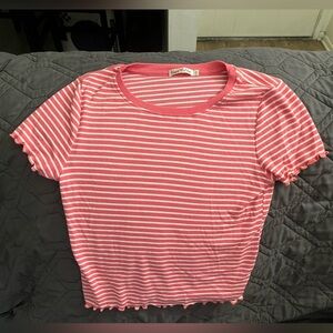 Heart Hips Pink and White Striped Knit Top